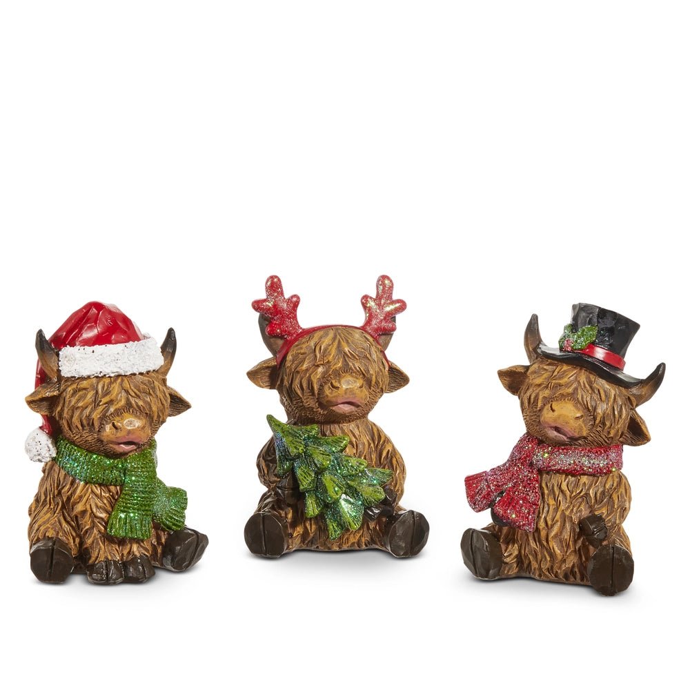 Highland Cow 4.25" Ornaments by Raz Imports - Nifty Decor & More