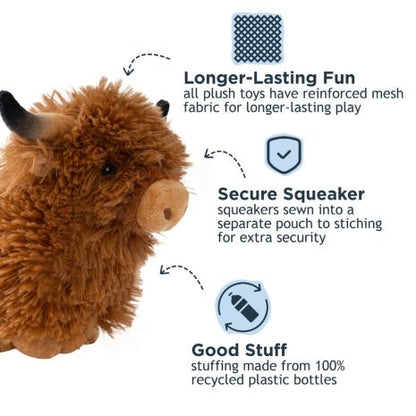 Highland Cow with Squeaker Dog Toy - Nifty Decor & More