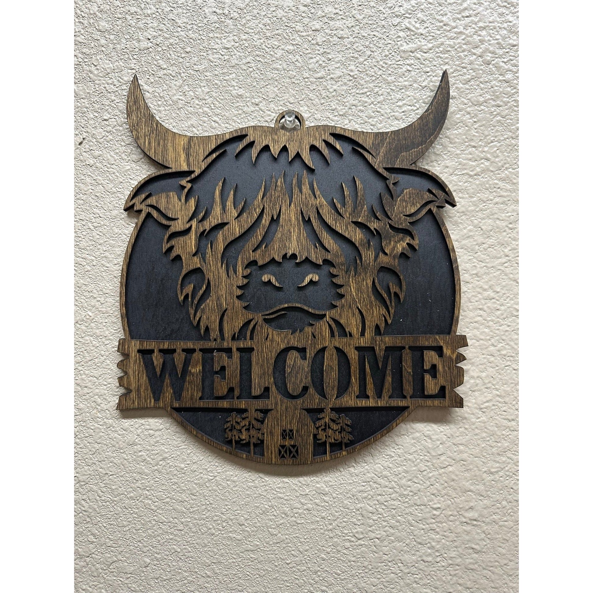 Highland Welcome - Sign Door hanger Black