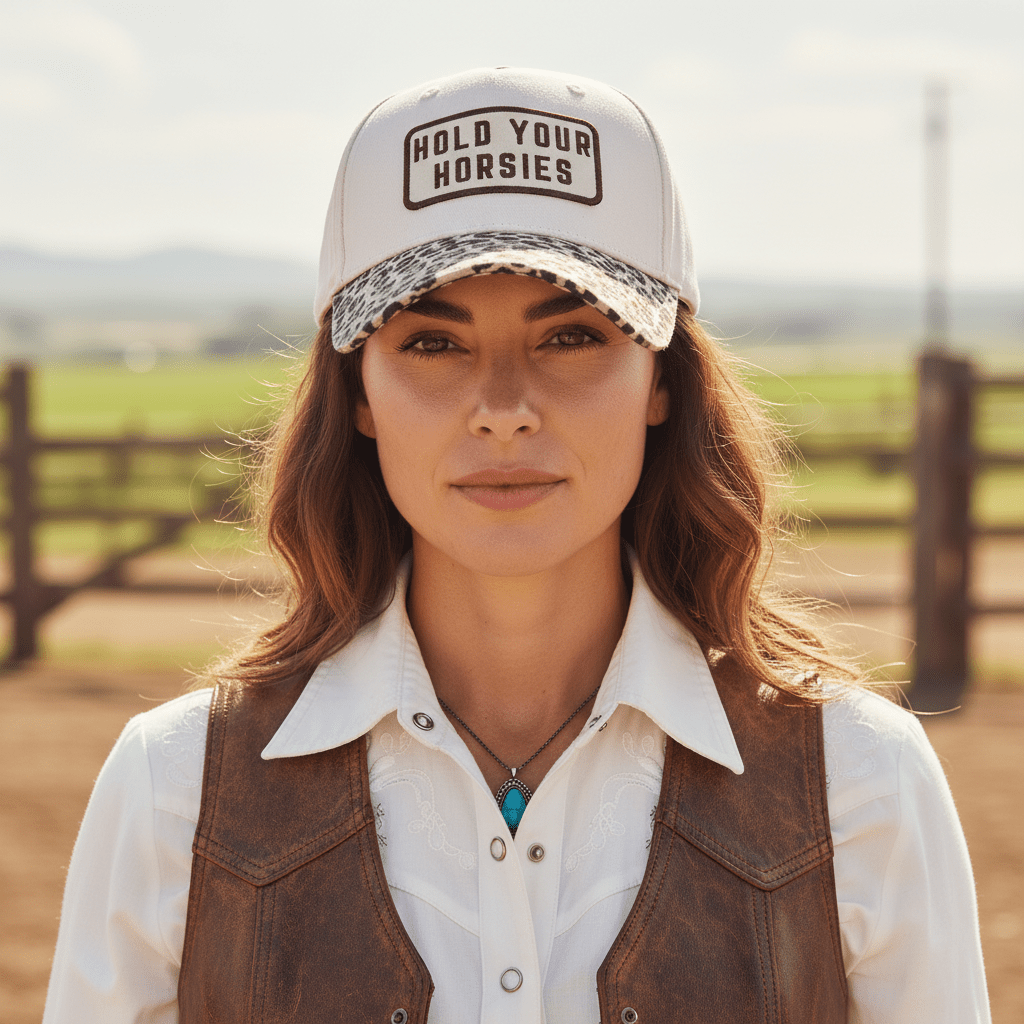 Hold Your Horsies Patterned Brim Trucker Hat - Nifty Decor & More