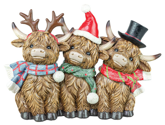 Holiday Characters Highland Cow Trio - Nifty Decor & More