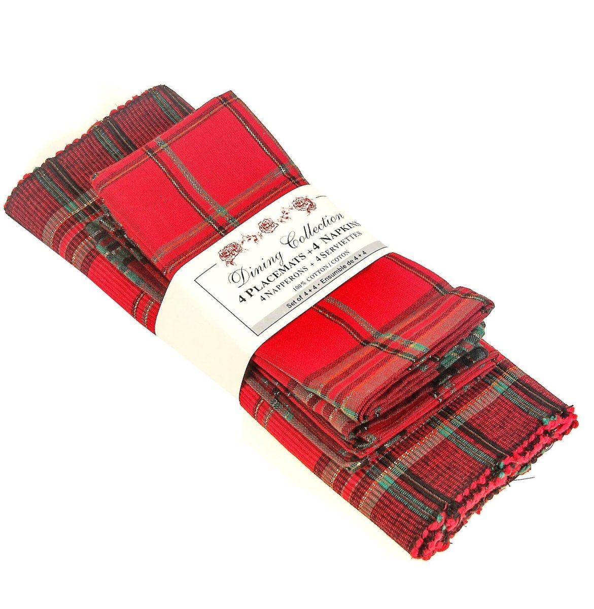 Holiday Christmas Placemats 4 + 4 Napkins Set - Nifty Decor & More