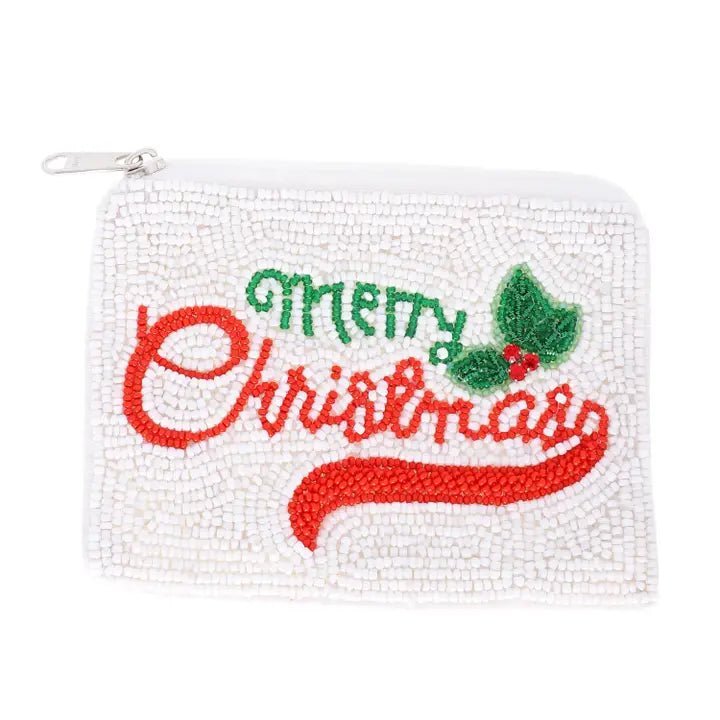 Holiday Seed Bead Coin Purse Christmas Themed - Nifty Decor & More