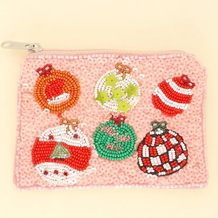 Holiday Seed Bead Coin Purse Christmas Themed - Nifty Decor & More