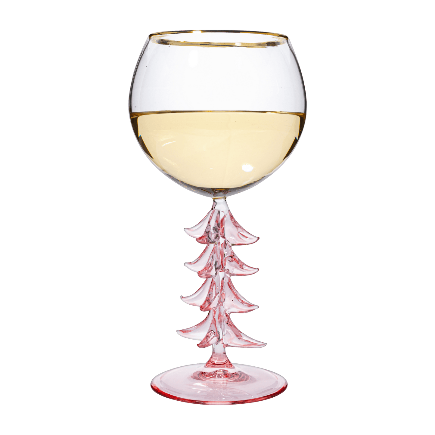 Holiday Tree Stemmed Wine Glass - Pink, 12oz - Nifty Decor & More