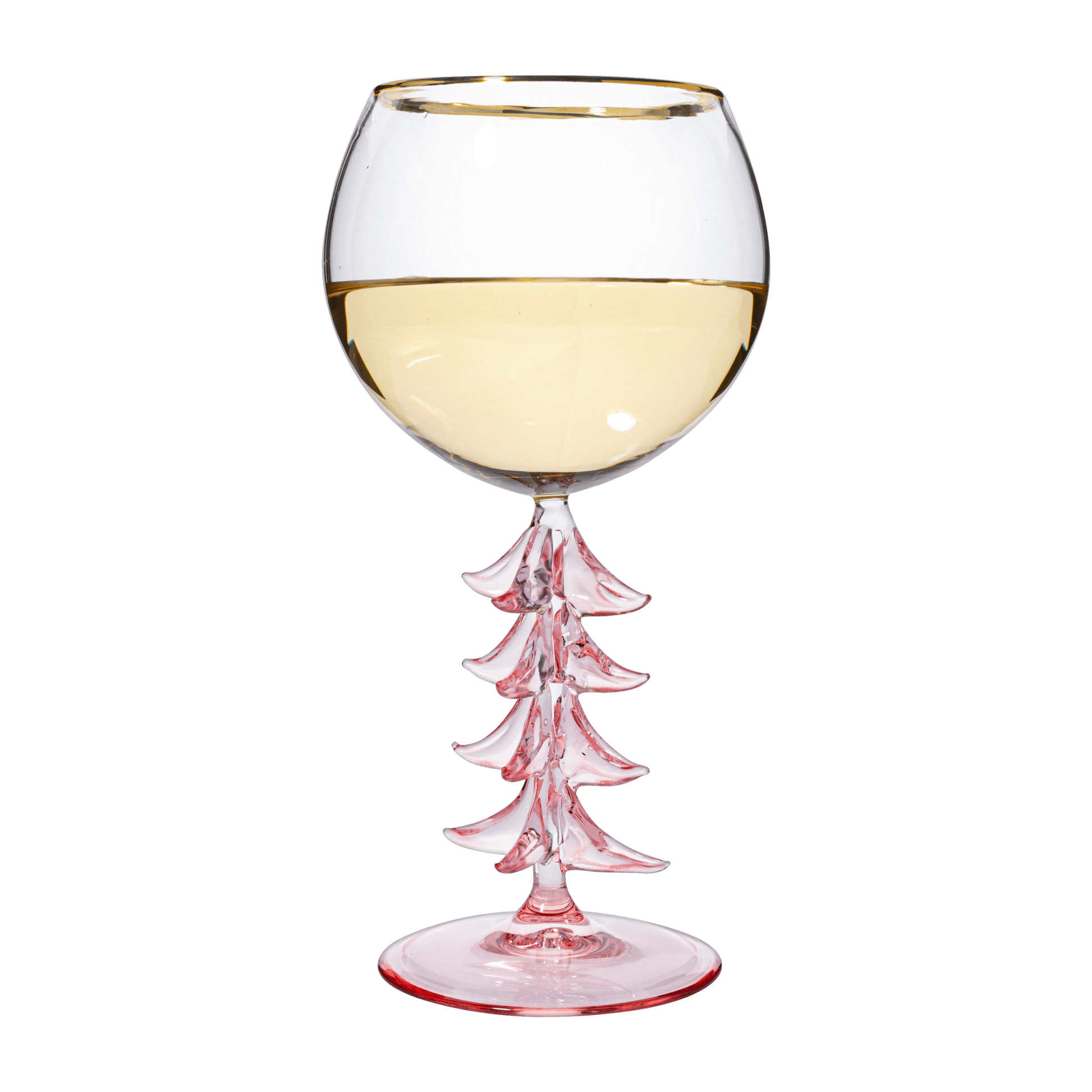 Holiday Tree Stemmed Wine Glass - Pink, 12oz - Nifty Decor & More
