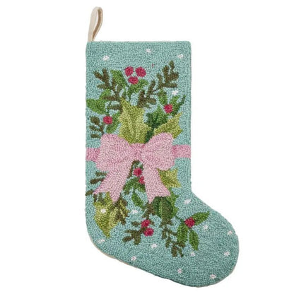 Holly Bow Hook Stocking - Nifty Decor & More