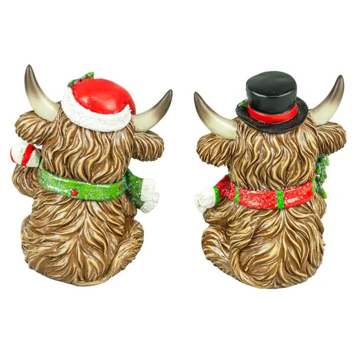 Holly Jolly Christmas Highland Cow 6" - Nifty Decor & More