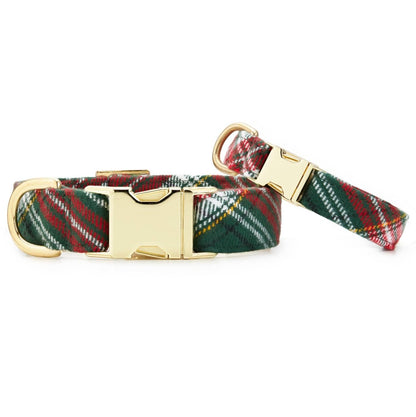 Holly Jolly Flannel Holiday Dog Collar - Nifty Decor & More