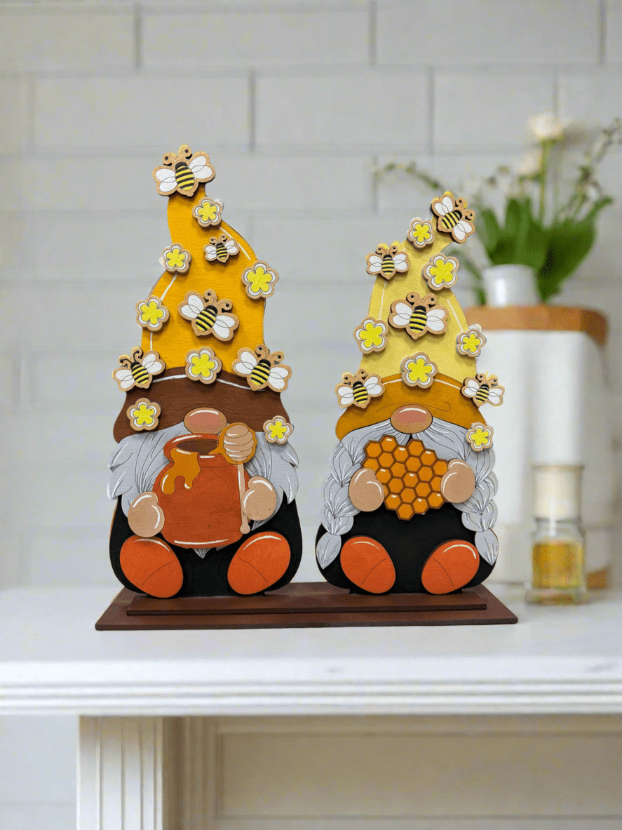 Honey Bee Gnome Couple | Adorable Home Decor for Garden Lovers, Cute Gnome Figurines, Perfect Gift for Any Occasion - Nifty Decor & More