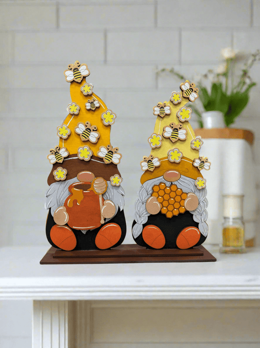 Honey Bee Gnome Couple | Adorable Home Decor for Garden Lovers, Cute Gnome Figurines, Perfect Gift for Any Occasion - Nifty Decor & More