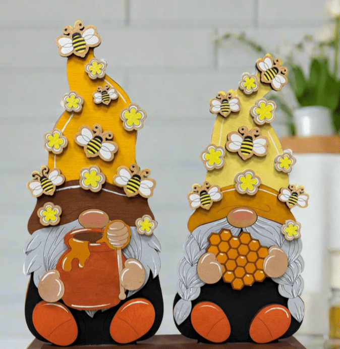 Honey Bee Gnome Couple | Adorable Home Decor for Garden Lovers, Cute Gnome Figurines, Perfect Gift for Any Occasion - Nifty Decor & More