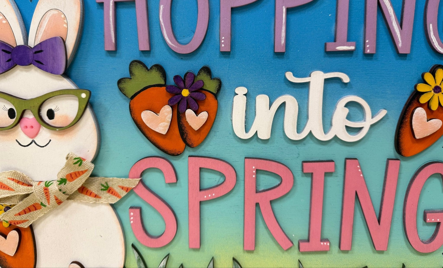 Hopping Into Spring Shelf Sitter | Spring & Easter Decor | Cute Seasonal Decoration for Home | Rustic Charm for Your Space - Nifty Decor & More