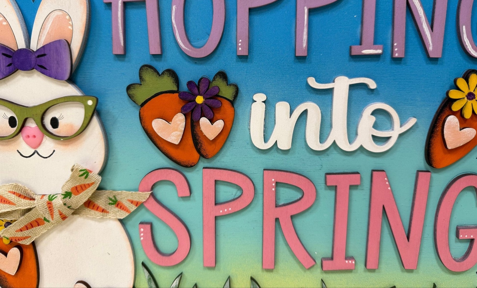 Hopping Into Spring Shelf Sitter | Spring & Easter Decor | Cute Seasonal Decoration for Home | Rustic Charm for Your Space - Nifty Decor & More