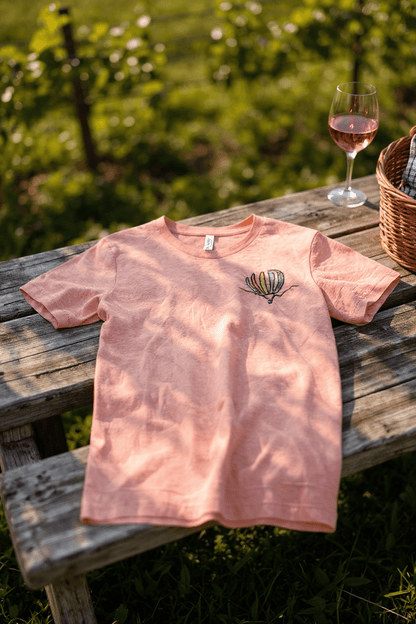 Hot Air Balloon Embroidered T-Shirt Embroidered T-Shirt Coral Heather S