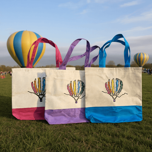 Hot Air Balloon Embroidered Tote Bags Embroidered Tote Bag
