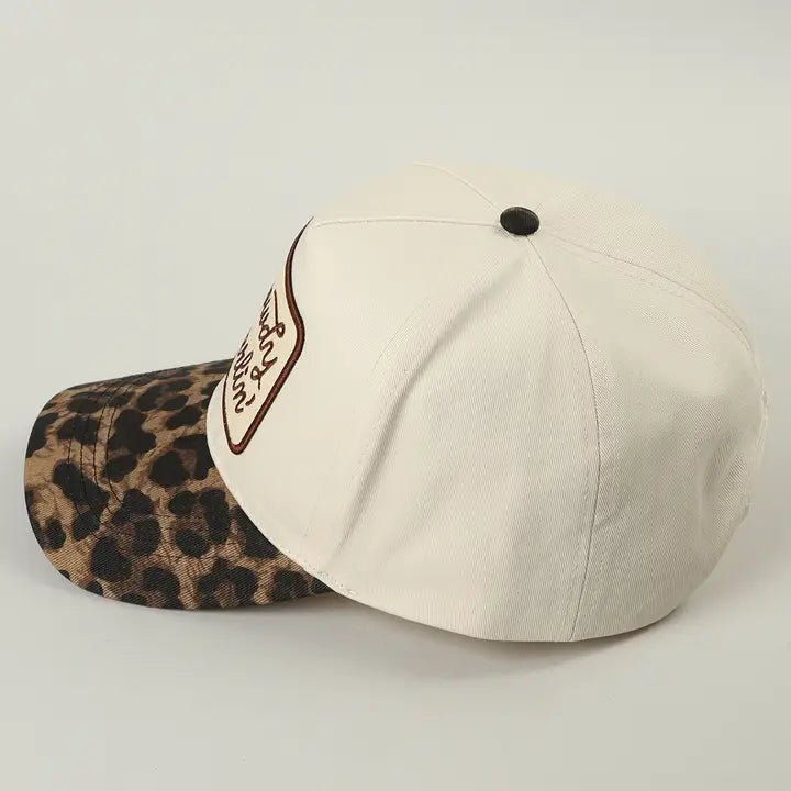Howdy Darlin' Embroidered Leopard Brim Trucker Hat - Nifty Decor & More