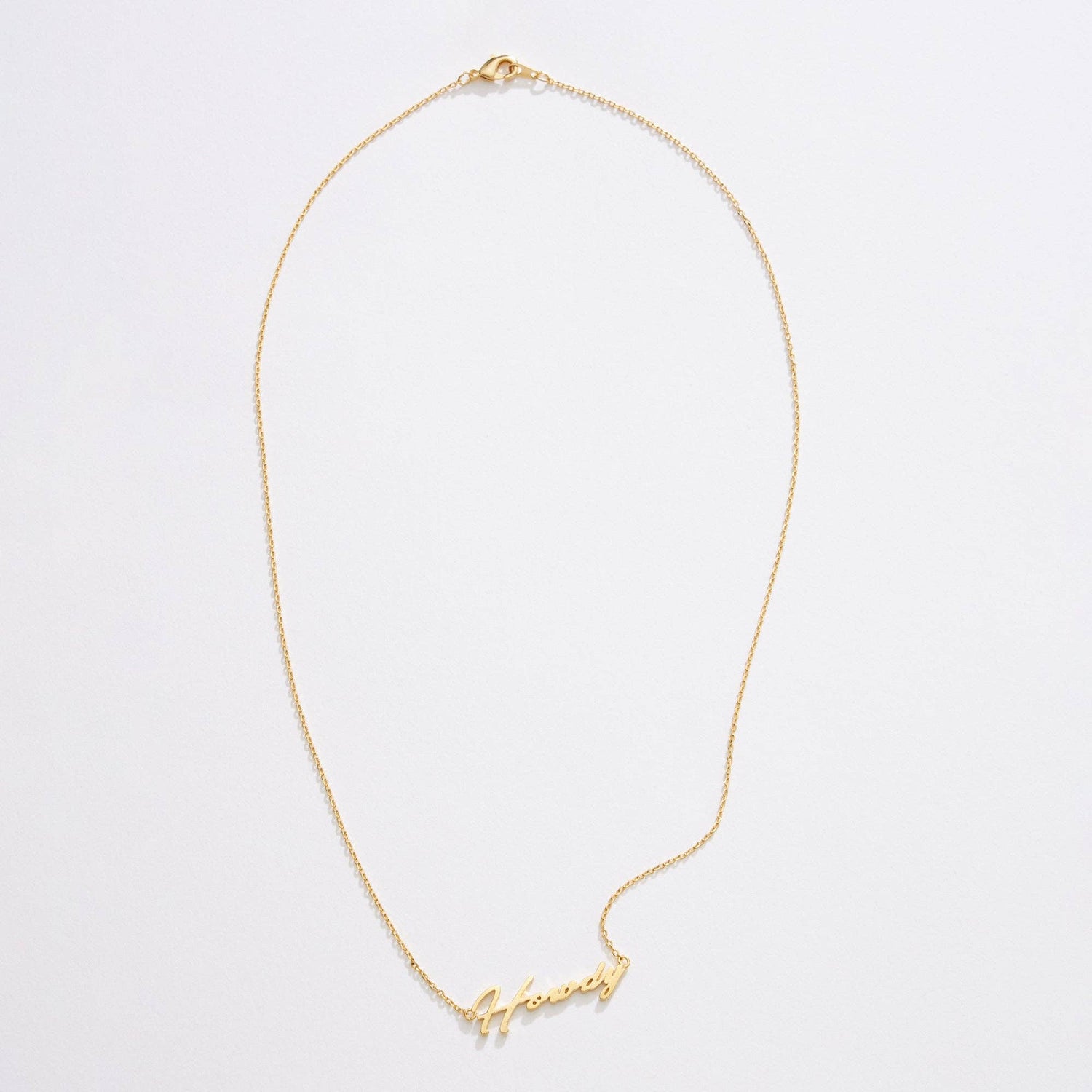 Howdy Script Necklace Gold Dipped - Nifty Decor & More