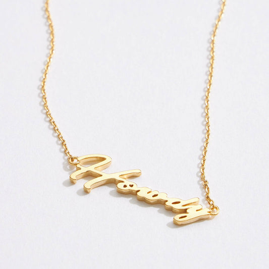 Howdy Script Necklace Gold Dipped - Nifty Decor & More