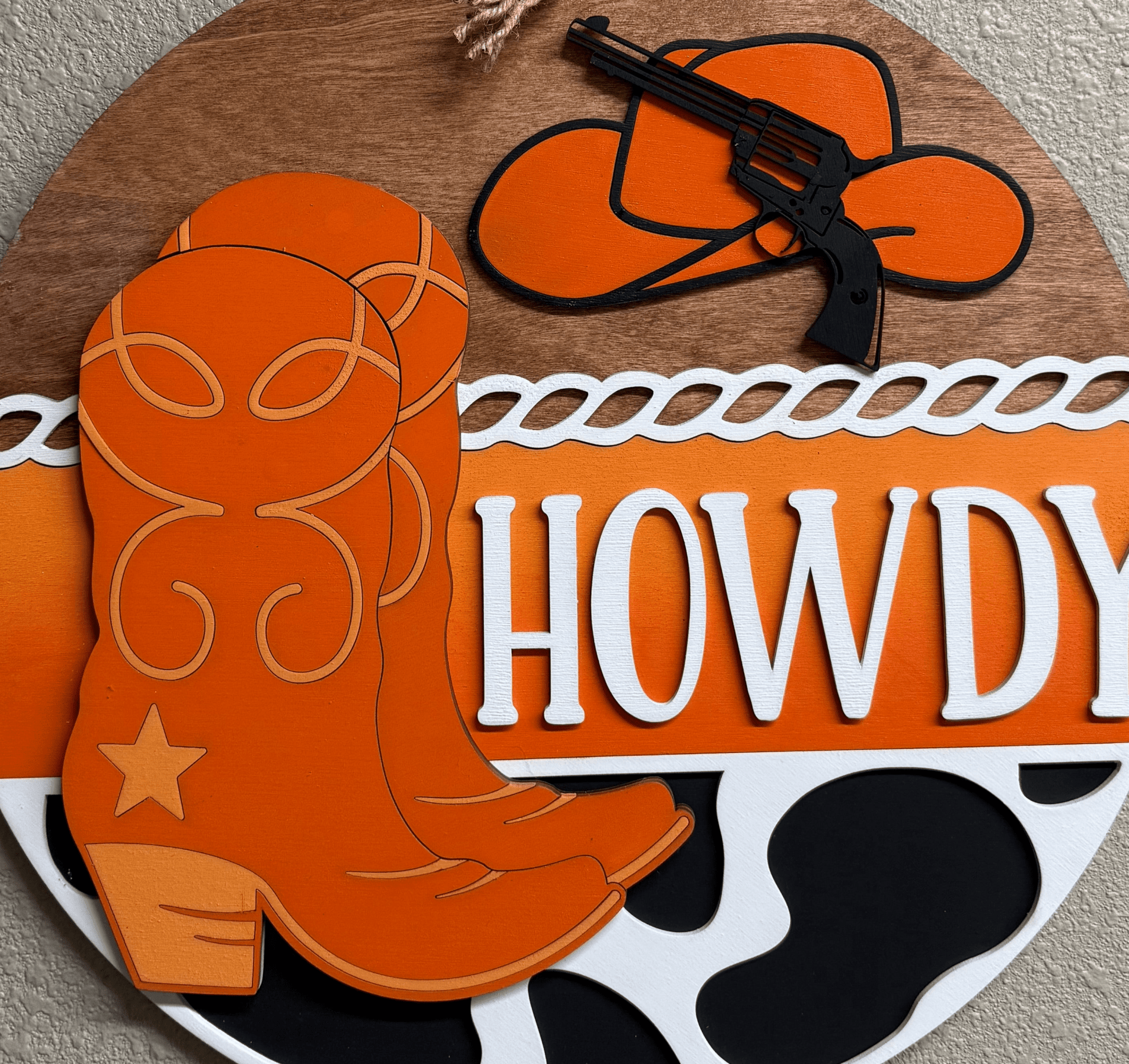 Howdy University Boots Door & Wall Decor - Stylish Western University Decor for School Spirit - Nifty Decor & More