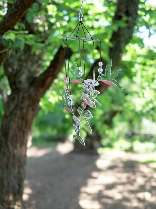 Hummingbird Metal Wind Chime, 12" Hand-Painted Delight, Outdoor Garden Decor, Perfect Gift for Nature Lovers Outdoor Decor