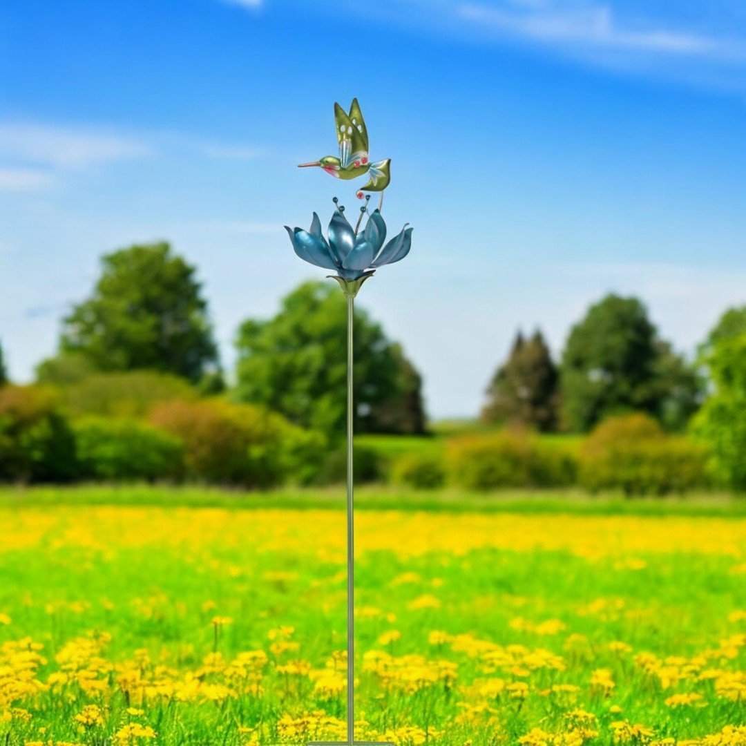 Hummingbird Spinner, Colorful Whirling Garden Decor, Adds Fun Movement Outdoor, Perfect Gift for Nature Lovers - Nifty Decor & More