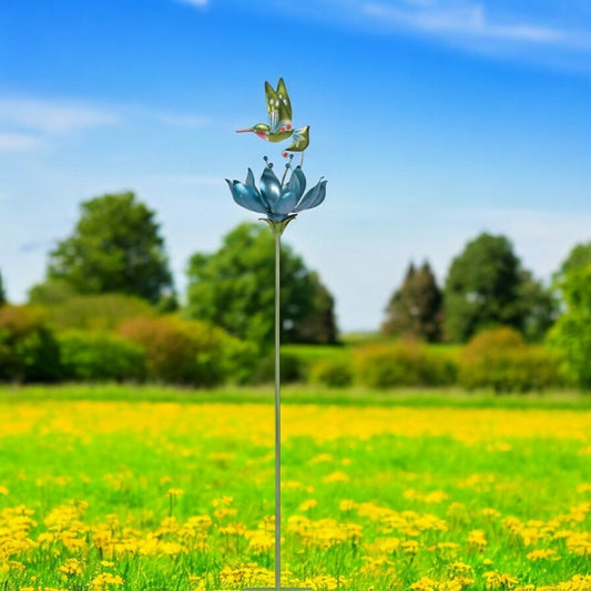 Hummingbird Spinner, Colorful Whirling Garden Decor, Adds Fun Movement Outdoor, Perfect Gift for Nature Lovers - Nifty Decor & More