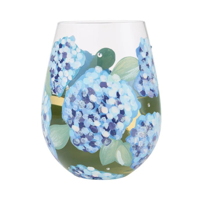Hydrangea Stemless Wine Glass - Nifty Decor & More