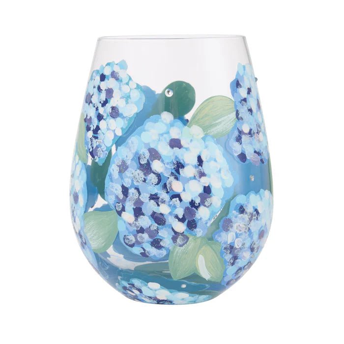 Hydrangea Stemless Wine Glass - Nifty Decor & More