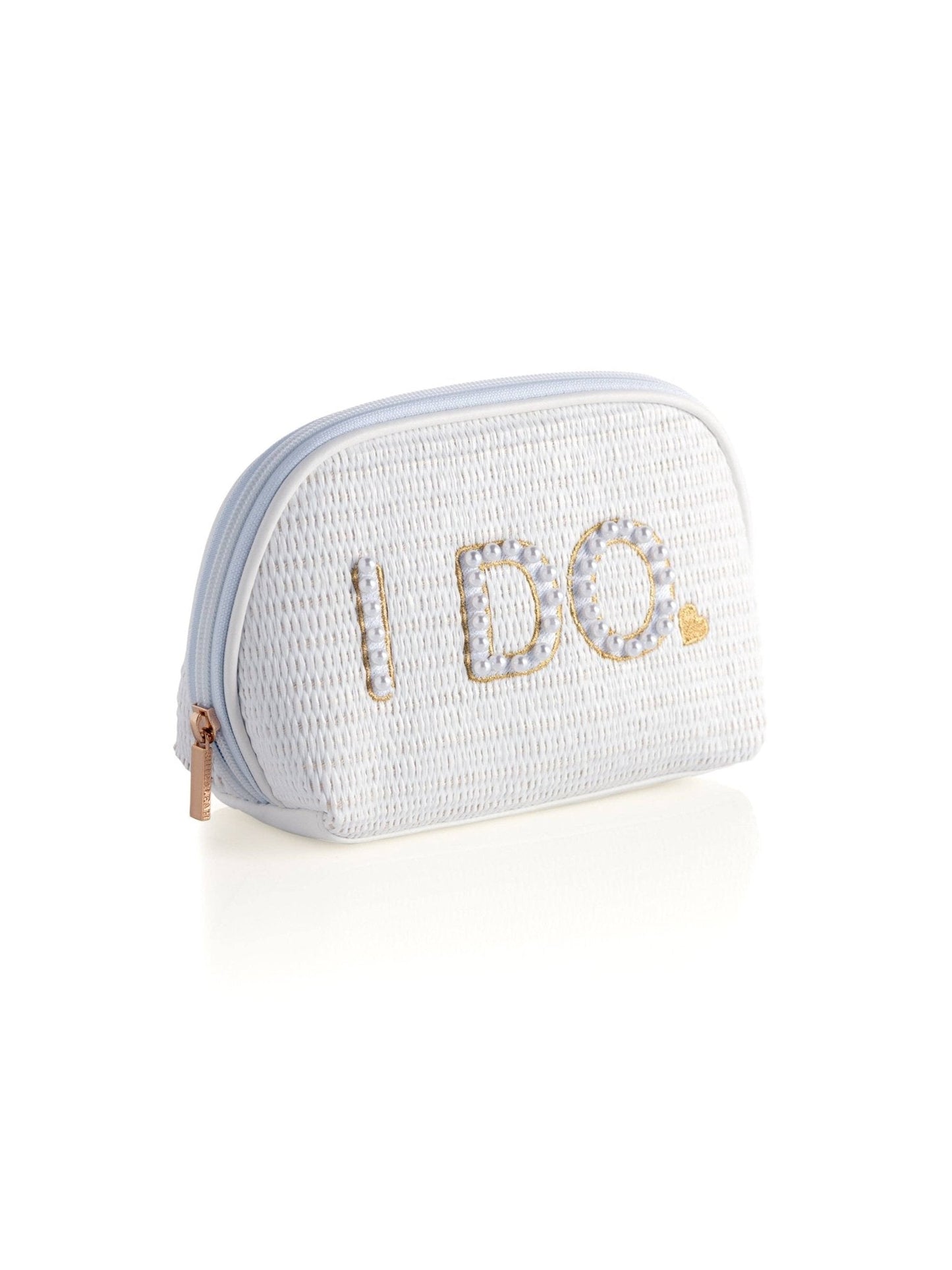 "I DO" ZIP POUCH, WHITE - Nifty Decor & More