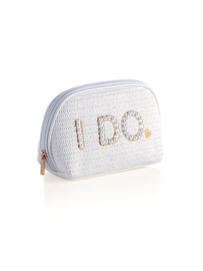 "I DO" ZIP POUCH, WHITE - Nifty Decor & More