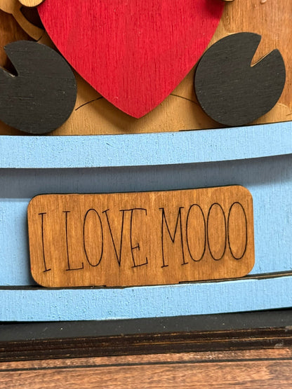 I Love Mooo Shelf Sitter Valentine Shelf Sitter