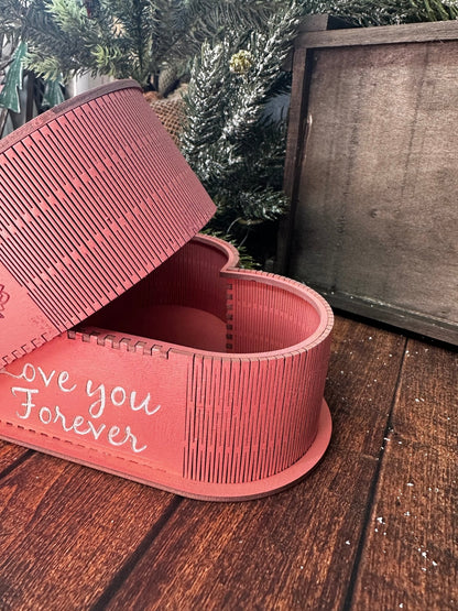 I Love You - Heart shaped box | Valentine wood box - Nifty Decor & More