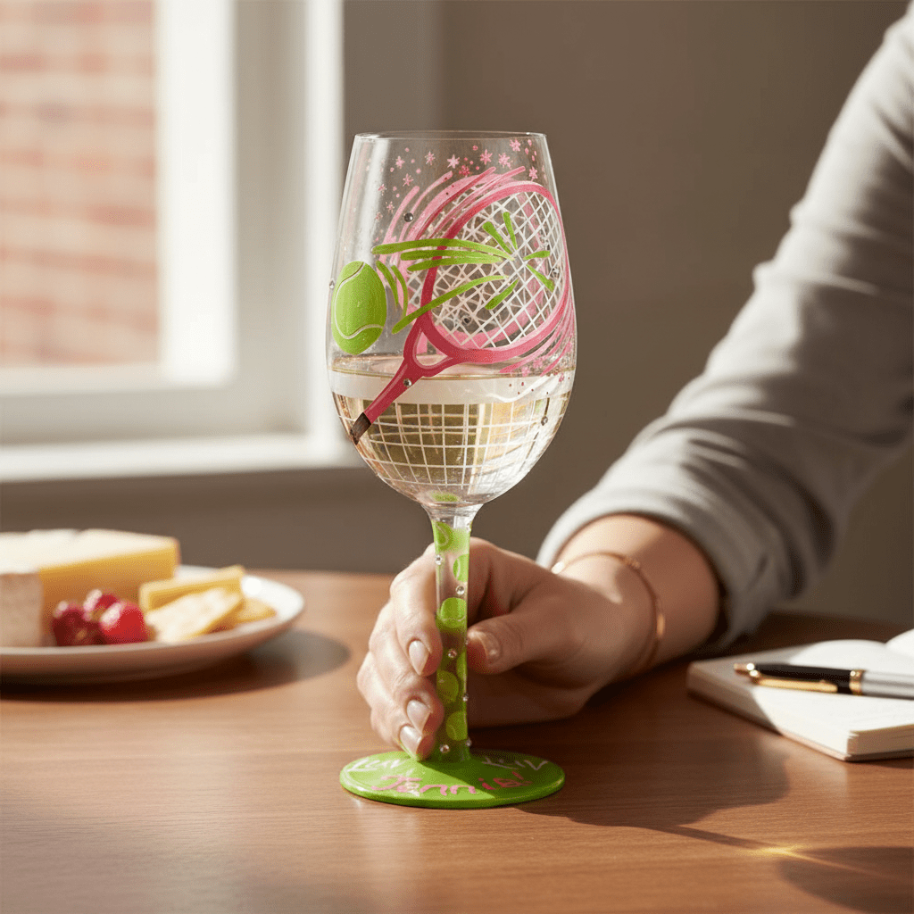 I Luv Luv Tennis Wine Glass - Nifty Decor & More
