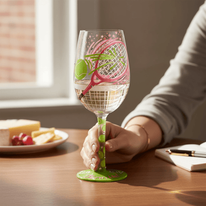I Luv Luv Tennis Wine Glass - Nifty Decor & More