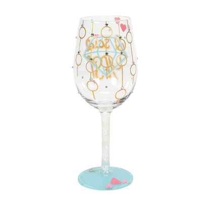 I Said Yes Hand - Painted Wine Glass, 15 oz. - Nifty Decor & More