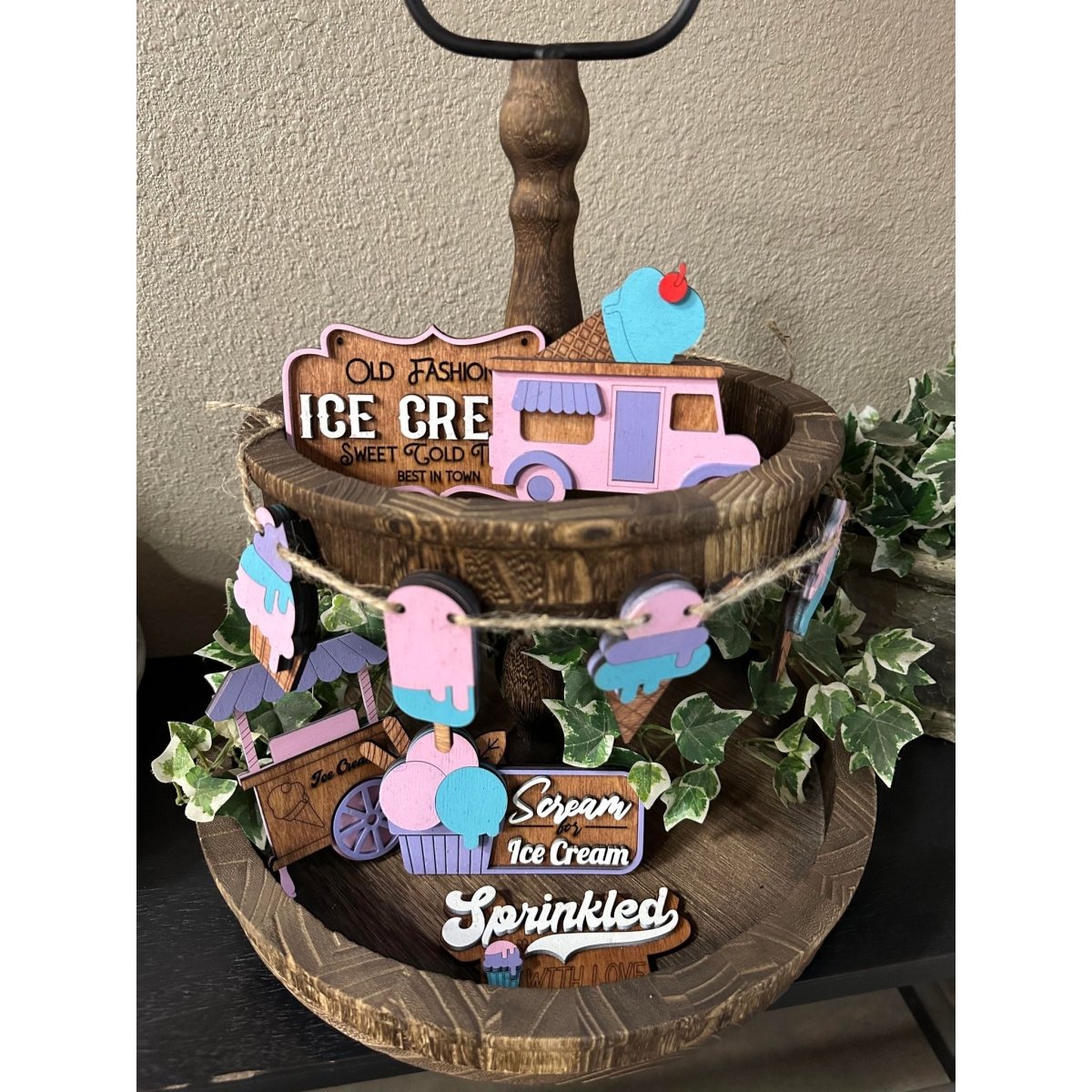I Scream for Ice Cream Tiered Tray Decor *This item has been discontinued - Nifty Decor & More