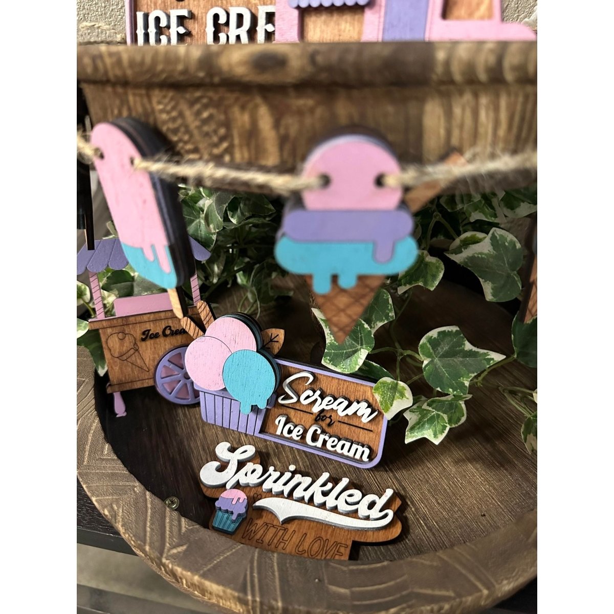 I Scream for Ice Cream Tiered Tray Decor *This item has been discontinued - Nifty Decor & More