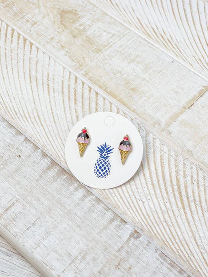 Ice Cream Stud Earrings, Playful & Delicious Style, Accessorize with Sweetness, Gift for Foodie Friends - Nifty Decor & More