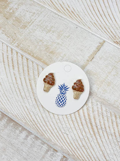 Ice Cream Stud Earrings, Playful & Delicious Style, Accessorize with Sweetness, Gift for Foodie Friends - Nifty Decor & More