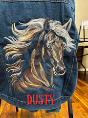 Embroidered Horse Denim Jacket