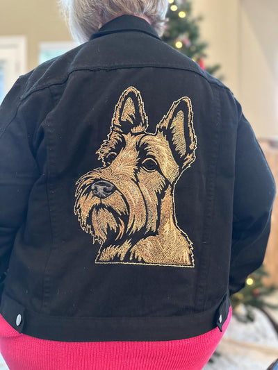 Embroidered Dog Denim Jacket