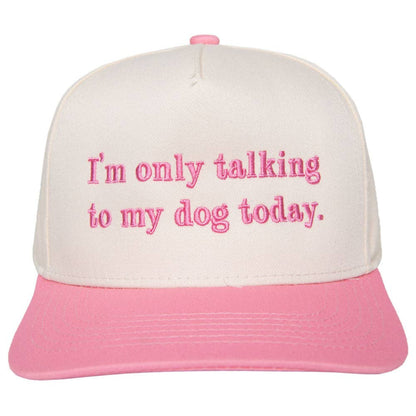 I'm Only Talking To My Dog Today Vintage Hat, Chic Girly Summertime Headwear, Casual Wear, Perfect Gift for Dog Lovers - Nifty Decor & More