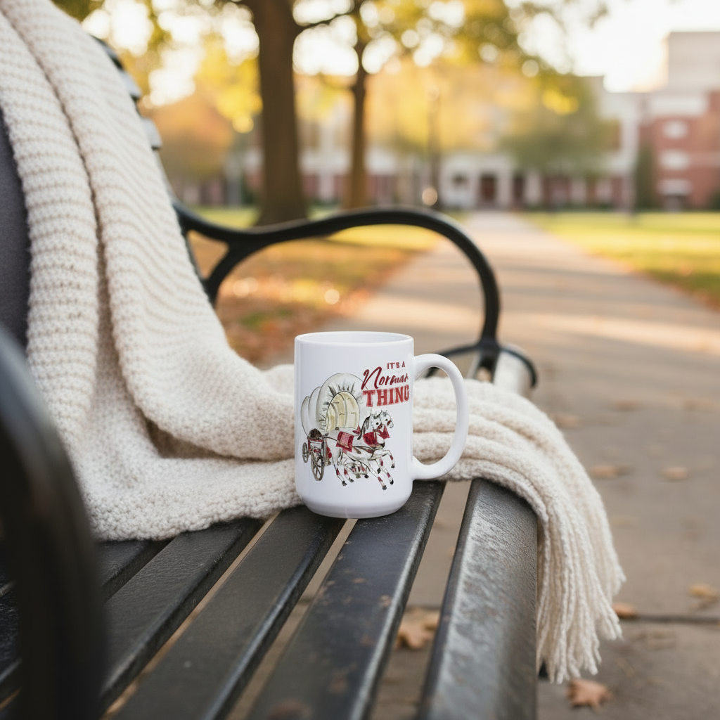 Covered Wagon Collegiate Ceramic Mug 14 Oz.