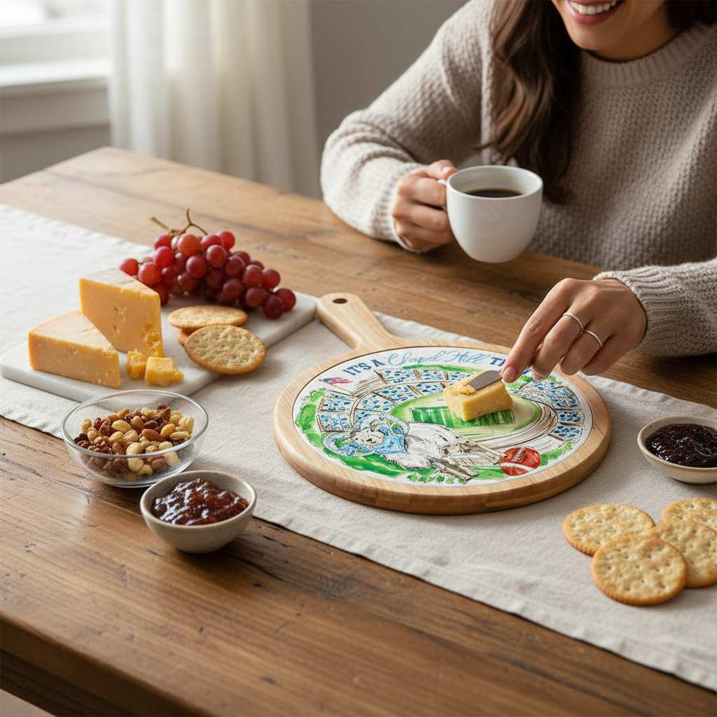 Blue Ram Stadium Collegiate Decor Cheese Board