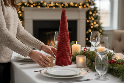 13" Red Rhinestone Tree