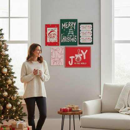 14.25" Pink Christmas Wall Art