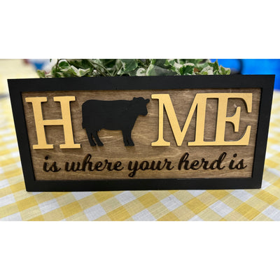 Home Is Where Your Herd Is Farmhouse Wall Decor   