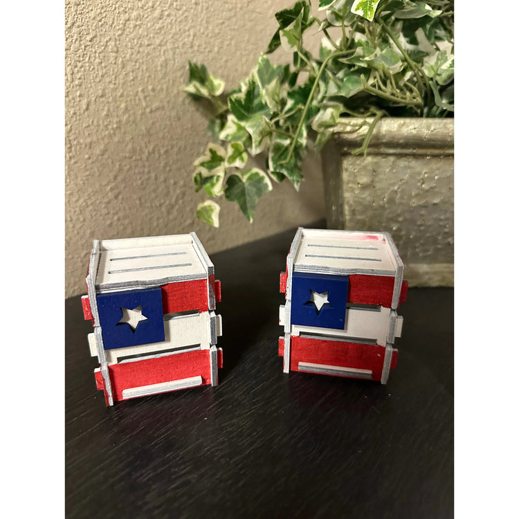 Patriotic Decorative Box Patriotic Table Decor   