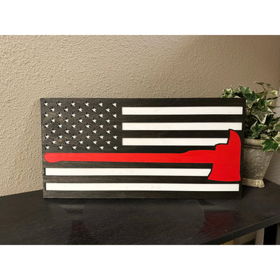 Fireman’s Axe Flag Patriotic Wall Decor   